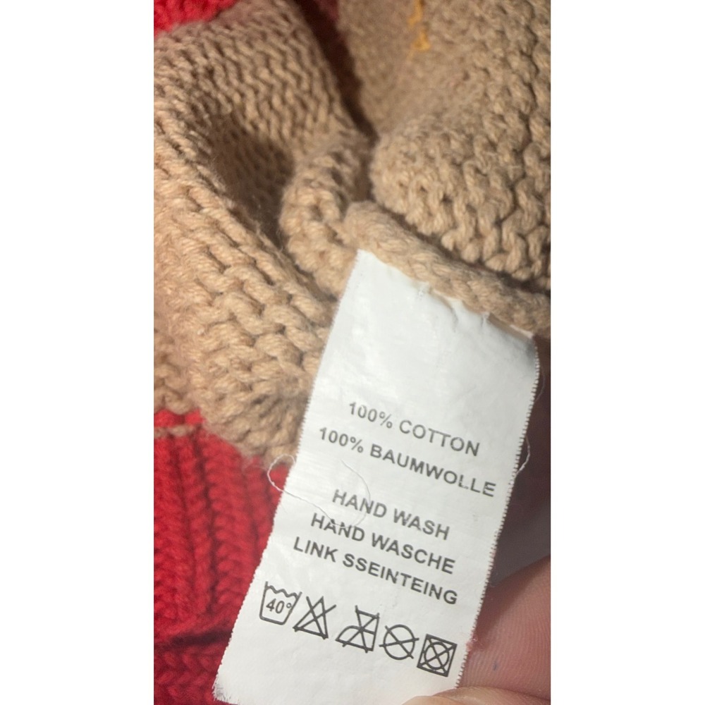 Gougane Handmade Knitwear Red Farm Scene Intarsia Cotton Sweater Kids 2 - Picture 7 of 12